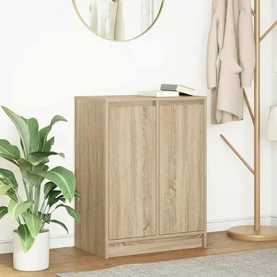 Produktbild von Sideboard Sonoma-Eiche 57x34x76 cm Holzwerkstoff, Moderne Kommode Esszimmerschrank Flurschrank für Wohnzimmer Flur Essbereich861618