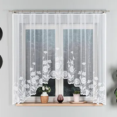 Obrázek produktu pro Dekorační oblouková krátká záclona na žabky ARALIA 160 bílá 300x160 cm MyBestHome