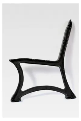 Produktbild von Gusseiserne Bankfüße Schwarz - 2 Stück, mit Rückenlehne - 56 x 41 x 69 cm, für 5 Holzbankbretter - für Gartenbänke, Seitenteil