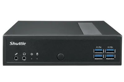 Produktbild von Shuttle XPC slim Barebone DL30N, Intel N100, 1x DDR5, 2x LAN (2x 2.5Gbit), 2xCOM,1xHDMI,1xDP, 1x VGA, lüfterlos, 24/7 Dauerbetrieb, 1,35 l großer PC, Mini-PC Barebone, DDR5-SDRAM, PCI Express, Serial ATA III, Ethernet/LAN, 65 W