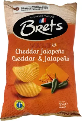 Produktbild von Brets knusprige Chips mit Cheddar Jalapeno Geschmack 125g