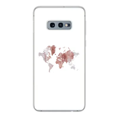 Produktbild von MuchoWow® Handyhülle Schutzhülle Hülle für Samsung Galaxy S10e Weltkarte - Rosa - Farbe Silikon Softcase Handy Hülle - Handy