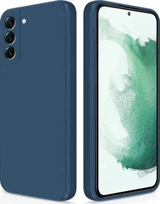 Produktbild von Silikon Hülle für Samsung Galaxy S22 5G Flüssigsilikon Dünn Gel Gummi Matt Kratzfeste Schutzhülle Blau