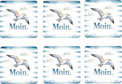 Produktbild von Möwe 6er Set Untersetzer aus Holz - Moin.