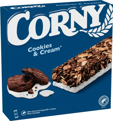 Produktbild von Corny CLASSIC Cookies & Cream Müsliriegel, 6x23g