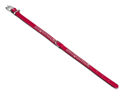 Produktbild von Halsband "Crystal" dreireihig, rot, M