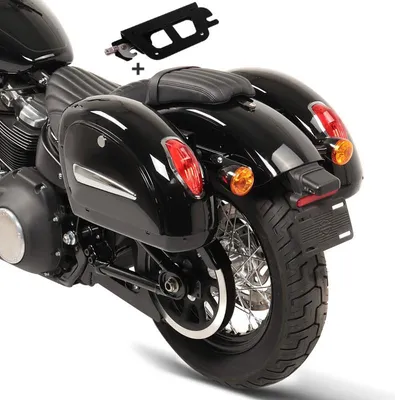 Produktbild von Seitenkoffer für Chopper / Custombikes Standard 20-25 mit Halter abneh