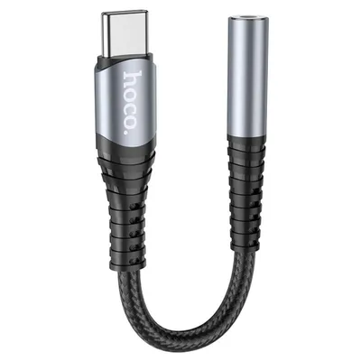 Immagine prodotto di Adattatore da AUX Jack 3,5 mm a USB C Hoco LS33 grigio metallizzato