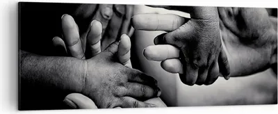 Produktbild von Bild auf Leinwand - Leinwandbild - Einteilig - Hände Toleranz Gemeinschaft - 140x50cm - Wand Bild - Wanddeko - Wandbilder - Leinwanddruck - Bilder - Wanddekoration - Leinwand bilder - AB140x50-4990