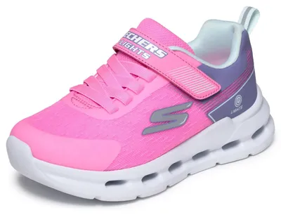 Produktbild von Skechers Mädchen Glide-Step Lights Turnschuhe, Pink Synthetic/Multi Trim, 33 EU
