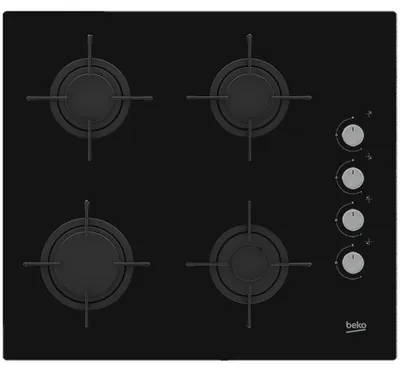 Image de Table de cuisson gaz 60cm 4 feux noir - Beko - HILG64120S -