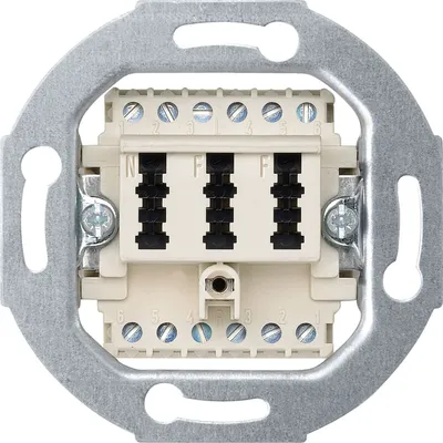 Produktbild von Merten Fernmelde-Anschlussdose 465226 TAE 3fach 2x6/6 NF/F weiß