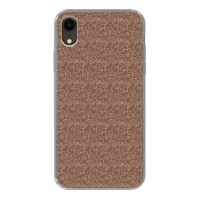 Produktbild von MuchoWow® Handyhülle Schutzhülle Hülle für iPhone XR Gesicht - Muster - Abstrakt Silikon Softcase Handy Hülle - Schutzdeckel