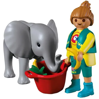 Immagine prodotto di PLAYMOBIL Zoo: cucciolo di elefante e guardiana