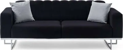 Obrázek produktu pro Černá sedačka do obývacího pokoje, moderní design, třísedák