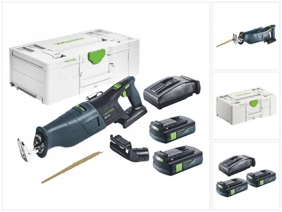 Obrázok produktu pre Akumulátorová priamočiara píla Festool RSC 18 EB-Basic 18 V bezkartáčová + 2x akumulátor 3,0 Ah + nabíjačka + systainer