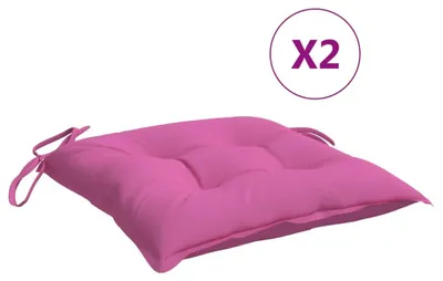 Image de vidaXL Coussins de chaise 2 pcs rose 40x40x7 cm tissu