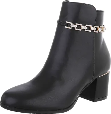 Produktbild von Ital-Design Damen Stiefeletten Klassische Stiefeletten Leicht gefüttert Lederoptik Klassische Stiefeletten 87108732 Schwarz Gr.  38
