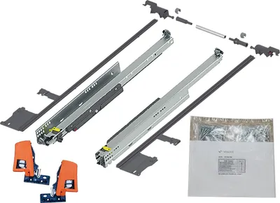 Produktbild von BLUM MOVENTO TIP-ON 766H Schubladenschienen, 650mm Vollauszug 70kg, 1 Paar inkl. Kupplung und Seitenstabilisierungs-Set