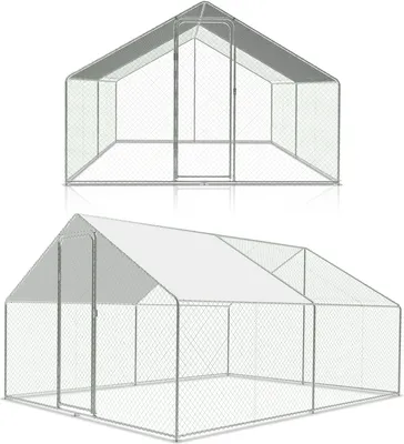 Image de TolleTour Enclos 3x4x2m - Poulailler en métal 12 m² avec porte & verrou