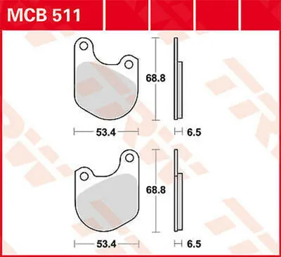 Immagine prodotto di 680-511 Pastiglie freno TRW Lucas MCB511