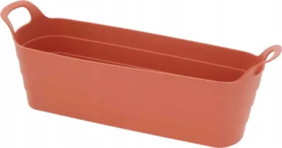 Zdjęcie produktu dla Doniczka skrzynka balkonowa z uchwytami plastikowa 45x14x11,5 cm terakota