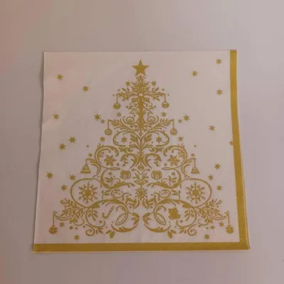Obrázek produktu pro DECOLED Ubrousky, 16,5 x 16,5 cm, 20 ks v balení, zlatý stromeček