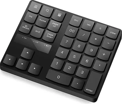 Produktbild von 2.4G Wireless Digital Keyboard 35 Tasten USB Ziffernblock USB-Ladetastatur fuer Laptop PC Desktop Schwarz
