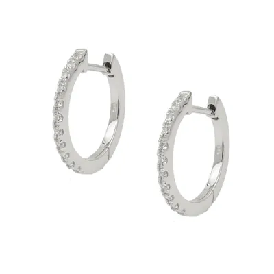 Produktbild von Creole 17x2mm Klappscharnier Zirkonia rhodiniert Silber 925 silber 17x2mm