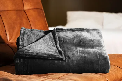 Produktbild von Clinotest Wohn- und Kuscheldecke, Schwarz, 150x220 cm, kochfest
