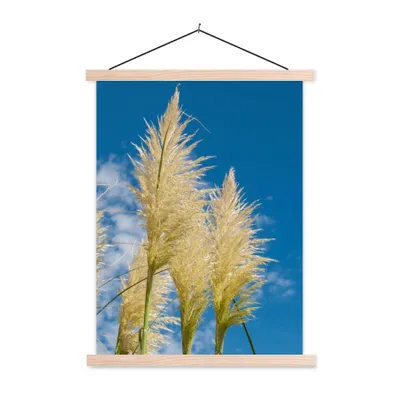 Produktbild von MuchoWow® Textilposter Pflanzen - Pampasgras - Luft 40x53 cm mit holzfarbenen Rahmen - Schlafzimmer