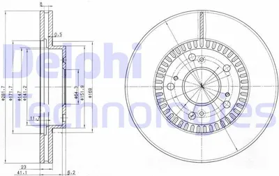 Produktbild von 2x DELPHI Bremsscheibe BG3720 für HONDA CIVIC VII Hatchback (EU EP EV) STREAM