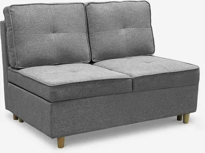 Image de Canapé-lit 2 places extensible gain de place en tissu gris Wanda