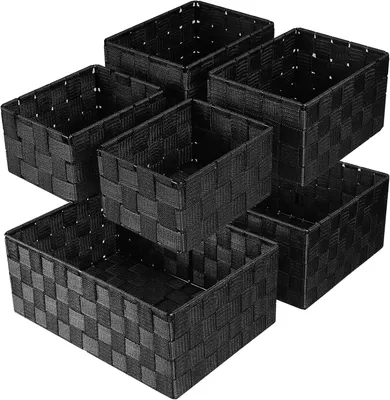 Obrázok produktu pre Úložné koše 6 ks, stohovateľné, do kúpeľne