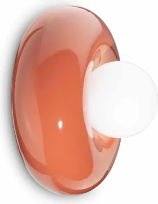 Produktbild von Wandleuchte Keramik Glas Ø 25 cm rund B: cm Orange Weiß G9 Retro Design Keramikleuchte