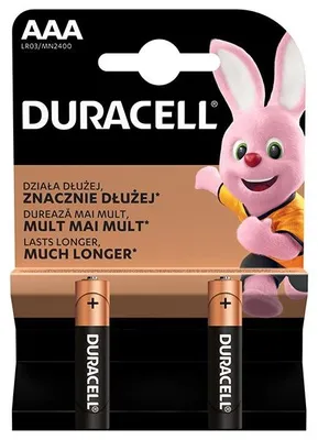 Zdjęcie produktu dla Baterie alkaliczne Duracell Basic LR03 AAA, 2 sztuki