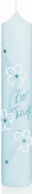 Produktbild von Taufkerze Babyblau (Nr. 55) Original handverzierte Wiedemann Anlass Kerzen (Kerze ohne Namensverzierung)