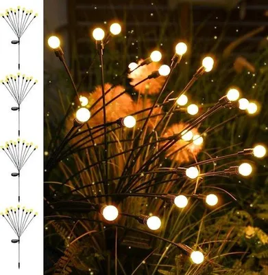 Produktbild von Solare Gartenbeleuchtung 4-teilig 10 LEDs wasserdicht für Terrasse Balkon