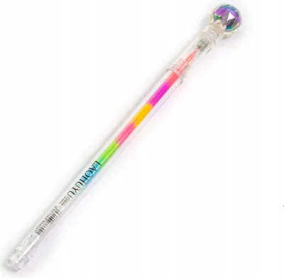 Produktbild von Regenbogen Kugelschreiber Bunt - Mehrfarbiger Stift mit Kristallen für Schule & Büro