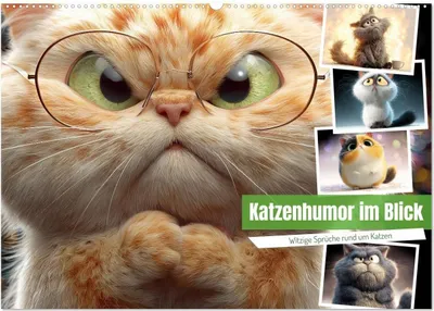 Produktbild von Katzenhumor im Blick (Wandkalender 2027 DIN A2 quer), CALVENDO Monatskalender