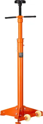 Zdjęcie produktu dla Podnośnik SucceBuy 0,75 t z regulowaną wysokością podnoszenia od 975 do 1915 mm, praktyczną rączką obrotową, samozabezpieczającą śrubą gwintowaną, dwoma kółkami i podporą dla elementów pojazdu.