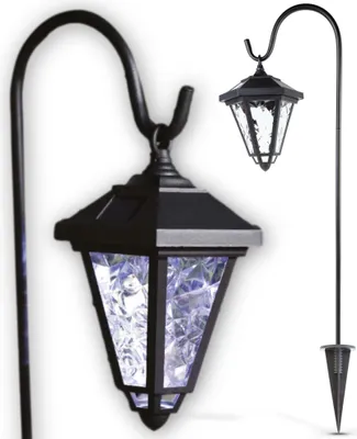 Produktbild von Ländliche Gartenlaterne mit LED Solar - Windlicht auf Solarenergie - 1 Stück - Hängelampe für draußen auf Ständer