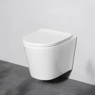 Produktbild von AM.PM Spülrandloses WC Toilette für Gäste-WC Hänge-WC FlashClean aus Keramik Wand-WC CFA1900SC Func Wand-WC mit Softclosing-Sitzabdeckung