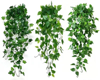 Image de 3 plantes artificielles en lierre pour la décoration intérieure et extérieure