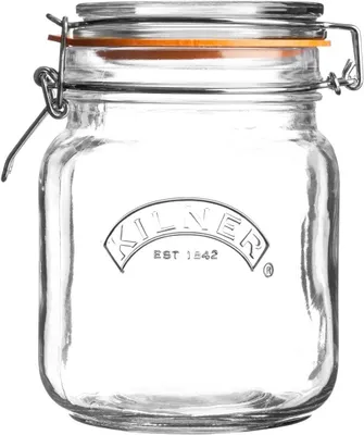 Produktbild von Kilner Bügelverschluss Glas | 1 L | Quadratisch | Vorratsgläser mit Deckel luftd