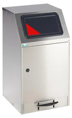 Produktbild von Selbstlöschender Wertstoffsammler mit Fußpedale | 43 Liter, HxBxT 76x40,5x47,5cm | Edelstahl | Grau