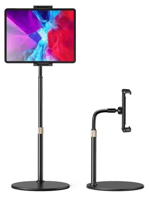 Produktbild von Lisen – Verstellbarer Aluminium-Tischständer für Tablet, Telefon und Spielekonsole (4,7"–13") – schwarz