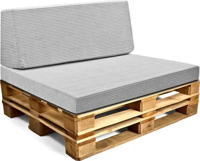 Obrázok produktu pre Vankúš z palety vonkajší Euro paletový set: vankúš na sedenie 80x120 cm a vankúš na chrbát 40x120 cm s poťahom z Lincolnu - penový vankúš na sedenie pre palety a paletovú pohovku svetlosivý