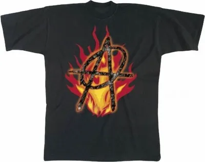 Produktbild von T-Shirt uni mit Aufdruck - ANARCHIE - 09610 - Gr. S - XXL Größe - S