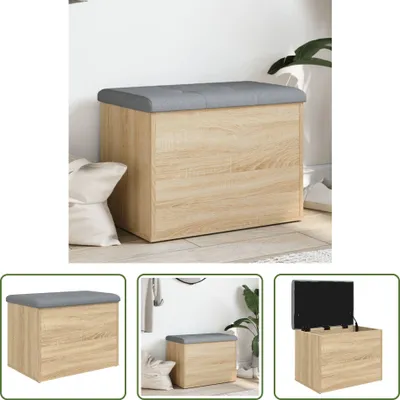 Produktbild von The Living Store Sitzbank mit Stauraum Sonoma-Eiche 62x42x45 cm Holzwerkstoff